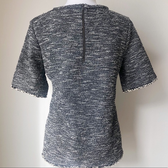 BANANA REPUBLIC BLK/WHT TWEED TOP SM - Picture 8 of 8